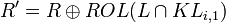 ~R' = R \oplus ROL