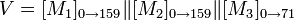  V=_{0\rightarrow159}\|_{0\rightarrow159}\|_{0\rightarrow71}