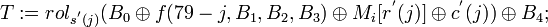T:=rol_{s^{'}} \oplus M_i \oplus c^{'}) \oplus B_4;~~