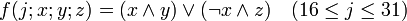 f = \lor~~~  
