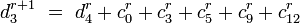 d_3^{r+1}\ =\ d_4^{r} + c_0^{r} + c_3^{r} + c_5^{r} + c_{9}^{r} + c_{12}^{r} 