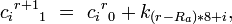 c_i{}^{r+1}{}_1 \ =\ c_i{}^r{}_0+k_{*8+i},