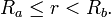 R_a \leq r < R_b.