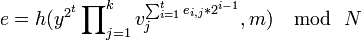 \ e =h \mod\ N