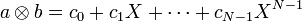 a \otimes b = c_0 + c_1 X  + \cdots + c_{N-1} X^{N-1}