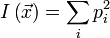 I \left = \sum\limits_i p_i^2 