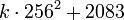 k \cdot 256^2 + 2083
