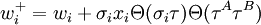 w_i^+=w_i+\sigma_ix_i\Theta\Theta