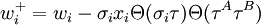 w_i^+=w_i-\sigma_ix_i\Theta\Theta