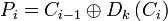 P_i=C_{i-1} \oplus D_k \left