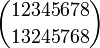 \binom{12345678}{13245768}
