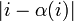 \left| i - \alpha\right|