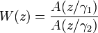 W = \frac{A}{A}