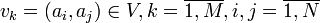 v_k = \left \in V, k = \overline{1, M}, i,j = \overline{1, N}