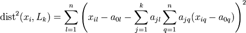  \operatorname{dist}^2 = \sum_{l=1}^n \left \right)^2 