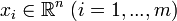 x_i\in\mathbb{R}^n \;
