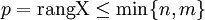 p= \operatorname{rang} \operatorname{X} \leq \min\{n,m\}