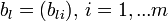 b_l=, \, i=1,... m