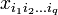 x_{i_{1}i_{2}...i_{q}}