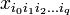 x_{i_{0}i_{1}i_{2}...i_{q}}