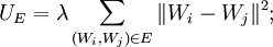 U_{E}=\lambda \sum_{ \in E} \|W_i -W_j\|^2 ;
