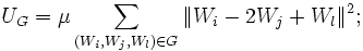 U_{G}=\mu \sum_{ \in G} \|W_i -2W_j+W_l\|^2 ;