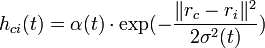 h_{ci}=\alpha\cdot\exp})