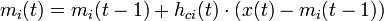 m_i=m_i+h_{ci}\cdot-m_i)