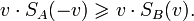 v\cdot S_A\geqslant v\cdot S_B.