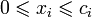 0\leqslant x_i\leqslant c_i