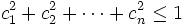 c_1^2+c_2^2+\cdots+c_n^2\le 1