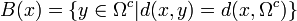 B=\{y\in\Omega^c|d=d\}