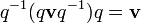 q^{-1} q = \mathbf{v}