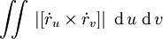 \iint\,\left|\right|\;\mathrm{d}\,u\;\mathrm{d}\,v