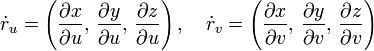 \dot{r}_u=\left, \quad \dot{r}_v=\left