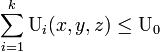 \sum_{i=1}^k \mbox{U}_i \leq \mbox{U}_0