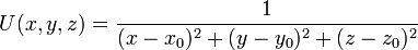 U = \frac{1}{^2 +^2 +^2}
