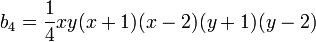 b_{4} =  \frac{1}{4}xy