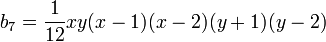 b_{7} =  \frac{1}{12}xy