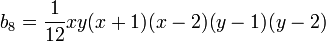 b_{8} =  \frac{1}{12}xy