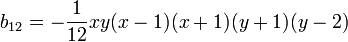 b_{12} = - \frac{1}{12}xy