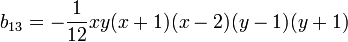 b_{13} = - \frac{1}{12}xy
