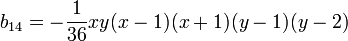 b_{14} =  - \frac{1}{36}xy