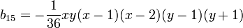 b_{15} =  - \frac{1}{36}xy