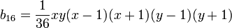 b_{16} =  \frac{1}{36}xy