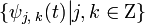  \{{\psi}_{j, \;k}\bigr|j,k \in \Zeta \} 
