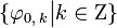 \{{\varphi}_{0,\;k}\bigr|k\in\Zeta \}