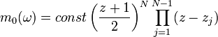 m_{0}=const\left^{N}\prod_{j=1}^{N-1}