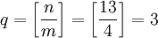  q = \left = \left = 3 