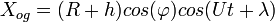X_{og}= cos cos